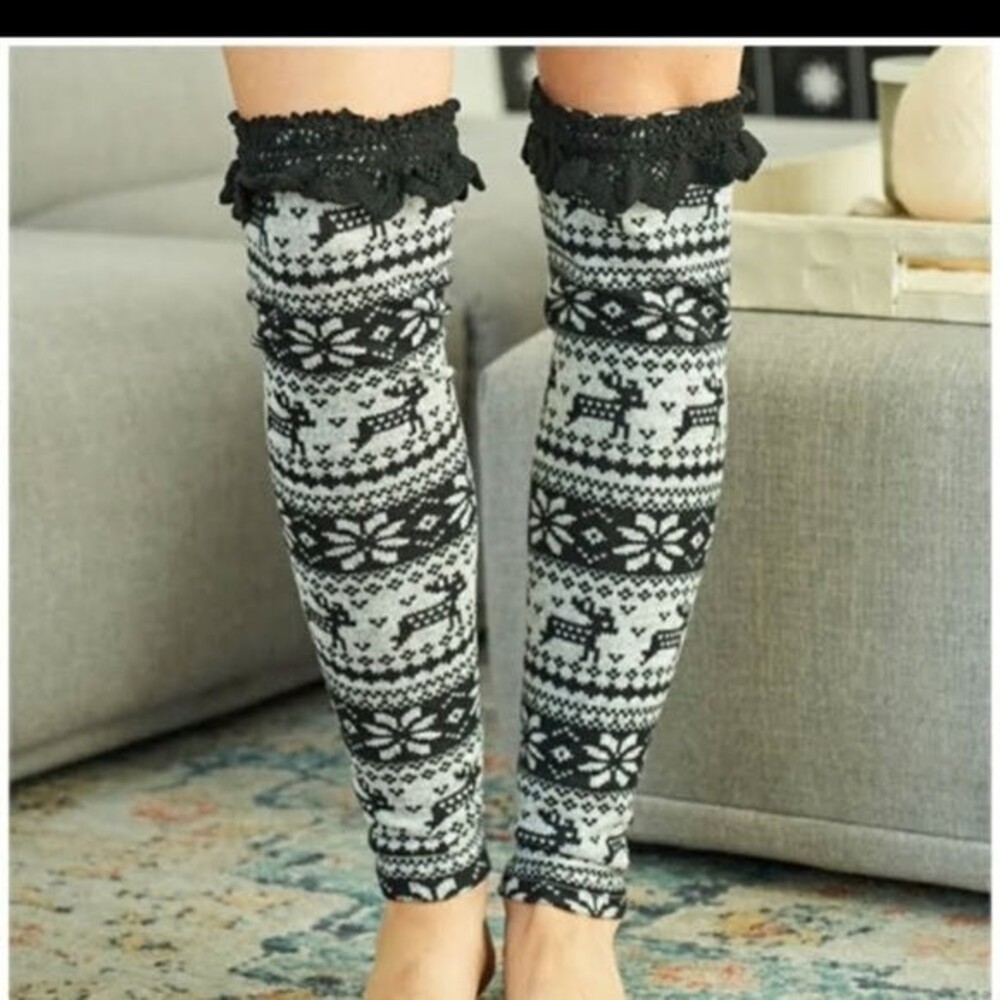 🔥SALE New Ryu A’reve Crochet Leg Warmers Black Size small/medium winter E23